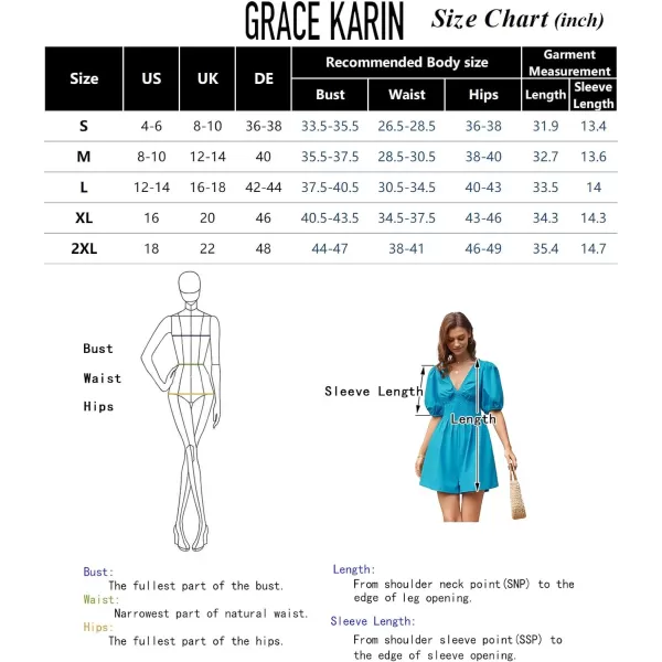 GRACE KARIN Womens Jumpsuits Deep v Ncek Summer Trooper Utility Cargo Rompers Short Sleeve Elastic Backless JumpsuitsBlack