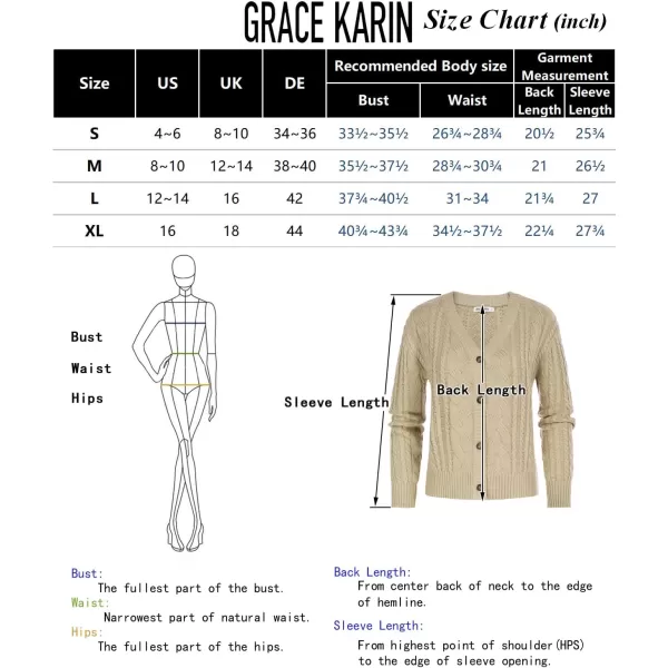 GRACE KARIN Womens Knit Cardigan Sweaters Long Sleeve V Neck Button Down Chunky Outwear Coat Casual Fall SoftApricotlong Sleeve