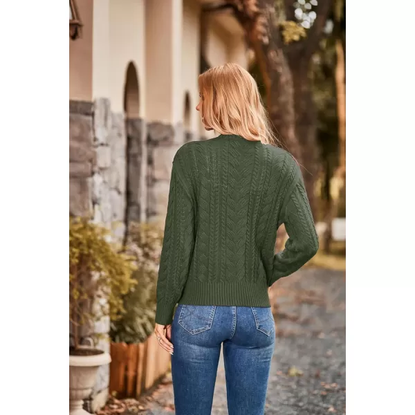 GRACE KARIN Womens Knit Cardigan Sweaters Long Sleeve V Neck Button Down Chunky Outwear Coat Casual Fall SoftDark Greenlong Sleeve