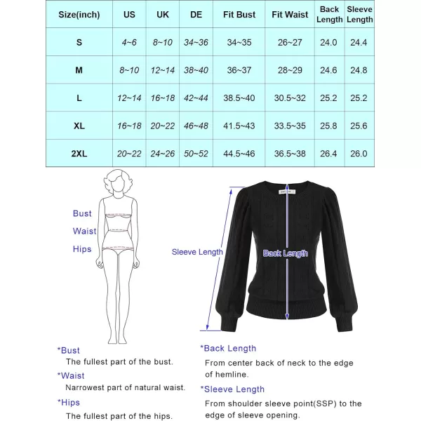 GRACE KARIN Womens Lightweight Thin Summer Pullover Sweater Cute Puff Short Sleeve Tops Pullover Shirt Knit BlouseCl0834 Black Long Sleeve