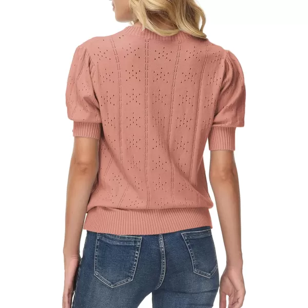 GRACE KARIN Womens Lightweight Thin Summer Pullover Sweater Cute Puff Short Sleeve Tops Pullover Shirt Knit BlouseLight Pink B