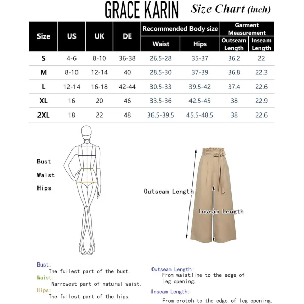 GRACE KARIN Womens Linen Pants Wide Leg High Waisted Lounge Palazzo Pant Adjustable Tie Knot Loose Trouser with PocketBlack