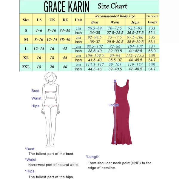 GRACE KARIN Womens Long Formal Dresses Sleeveless V Neck Cocktail Wedding Guest Dresses Mermaid Ruffle Party Prom Maxi DressMagenta