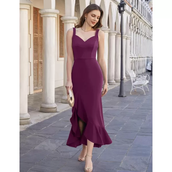 GRACE KARIN Womens Long Formal Dresses Sleeveless V Neck Cocktail Wedding Guest Dresses Mermaid Ruffle Party Prom Maxi DressPurple