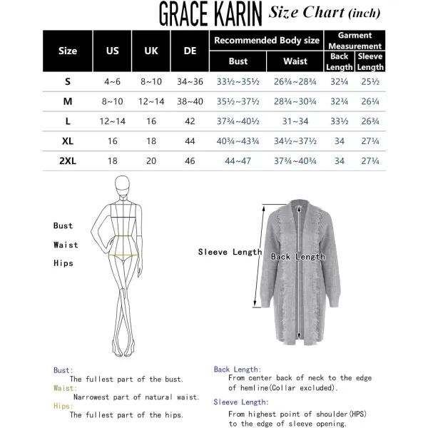 GRACE KARIN Womens Long Knit Cardigan Sweater Open Front Lapel Oversized Fringe Sweater Jacket Coatigan with PocketsWhite