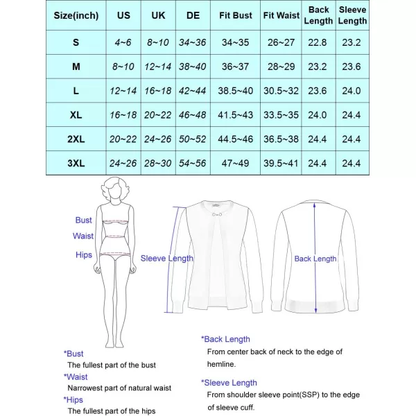 GRACE KARIN Womens Long Sleeve Button Down Crew Neck Classic Sweater Knit CardiganCerulean