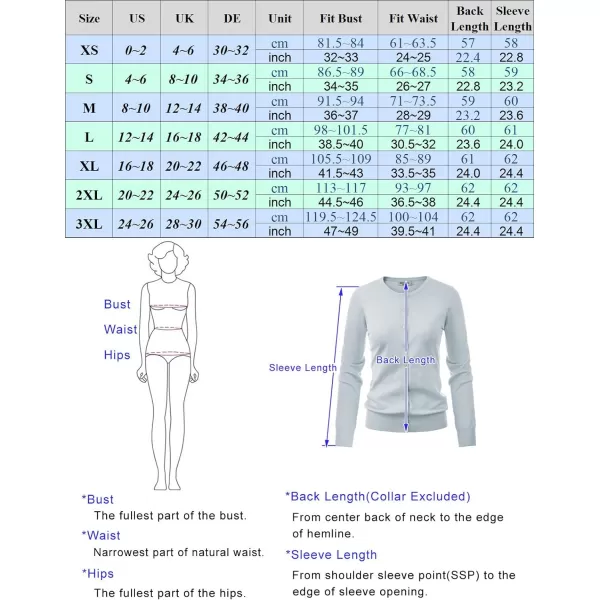 GRACE KARIN Womens Long Sleeve Button Down Crew Neck Classic Sweater Knit CardiganGrey Blue