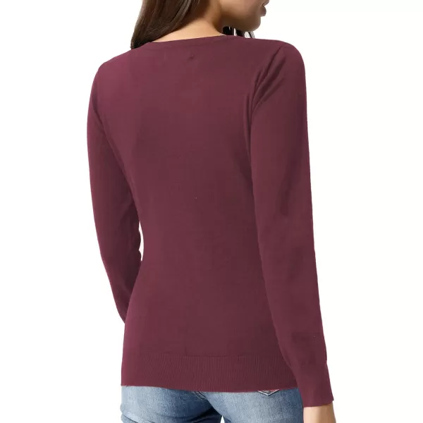 GRACE KARIN Womens Long Sleeve Button Down Crew Neck Classic Sweater Knit CardiganPurple