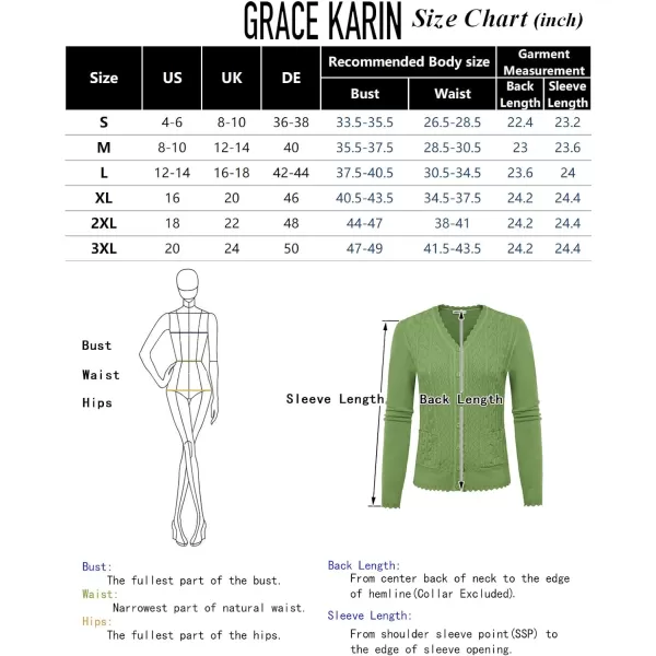 GRACE KARIN Womens Long Sleeve Button Down Vee Neck Classic Sweater Knit CardiganCable Black