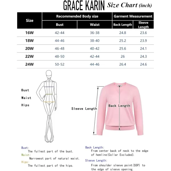 GRACE KARIN Womens Long Sleeve Button Down Vee Neck Classic Sweater Knit CardiganGrey Plus