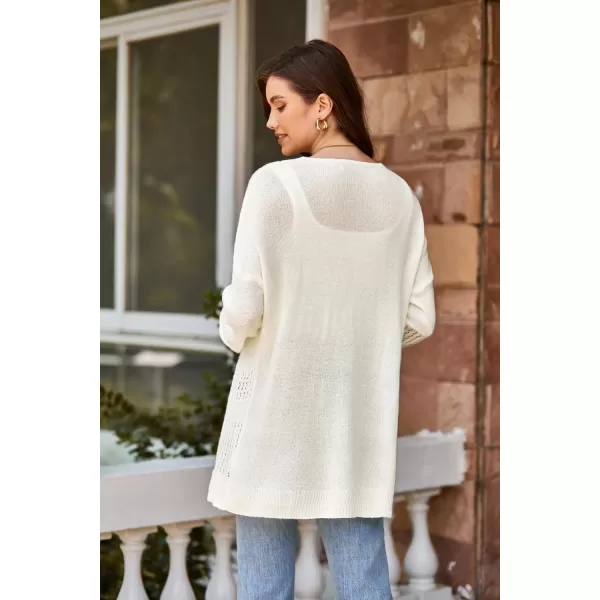 GRACE KARIN Womens Long Sleeve Cardigan VNeck Hollow Out Sweater Open Front Casual OutwearBeige