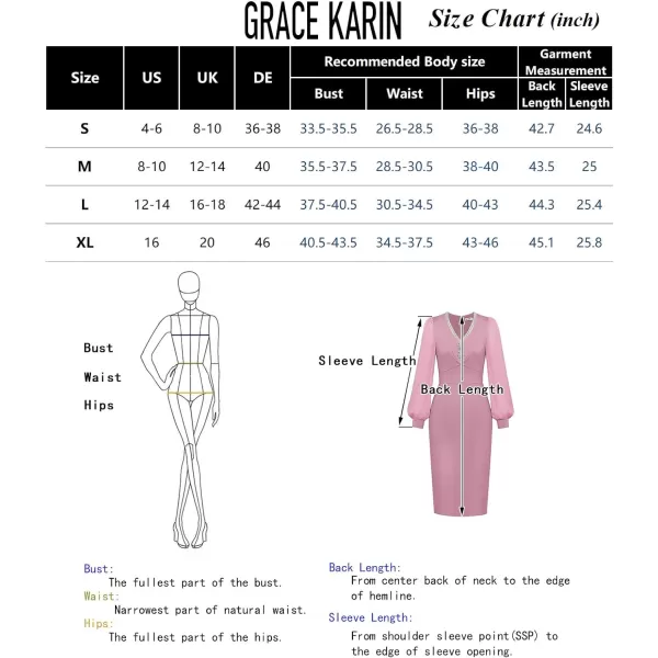 GRACE KARIN Womens Mesh Long Sleeve Midi Bodycon Dress V Neck Cocktail Party DressesBlack