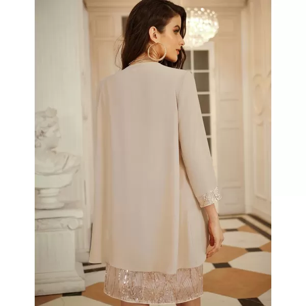 GRACE KARIN Womens Mother of The Bride Sequins Glitter Mini Jacket DressGold