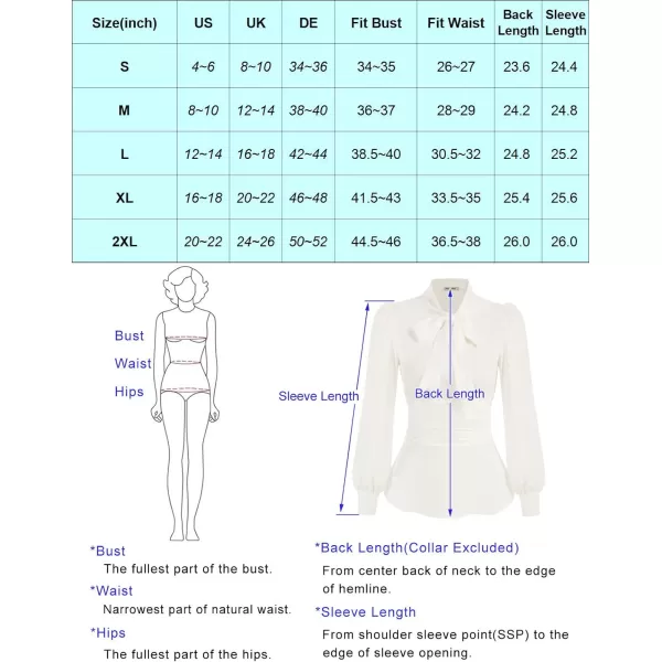 GRACE KARIN Womens Office Bow Tie Blouse Puff Sleeve Peplum Dressy Shirt Smocked WaistBlue