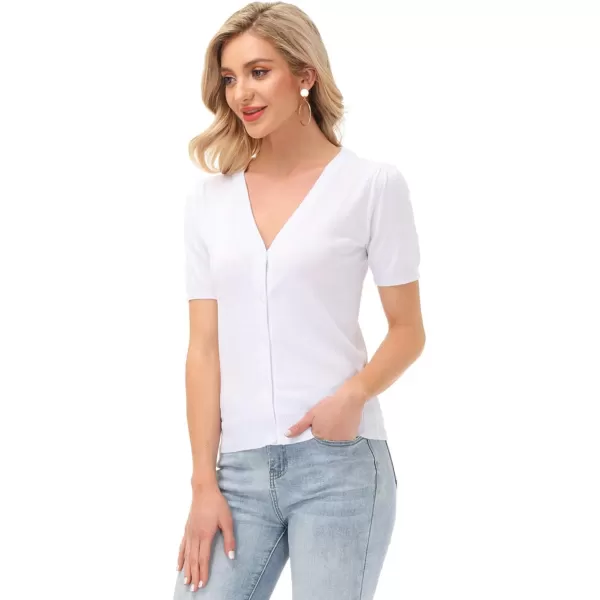 GRACE KARIN Womens Open Front Knit Cropped Bolero Shrug Cardigan Sweater Long Sleeve S4XLWhite Short Sleeve