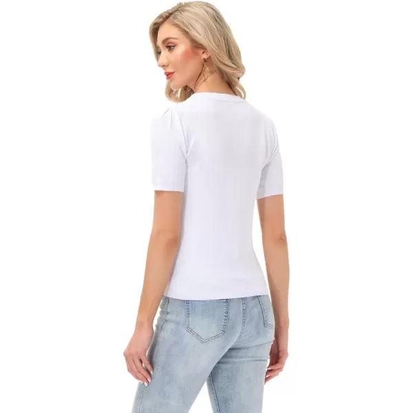 GRACE KARIN Womens Open Front Knit Cropped Bolero Shrug Cardigan Sweater Long Sleeve S4XLWhite Short Sleeve