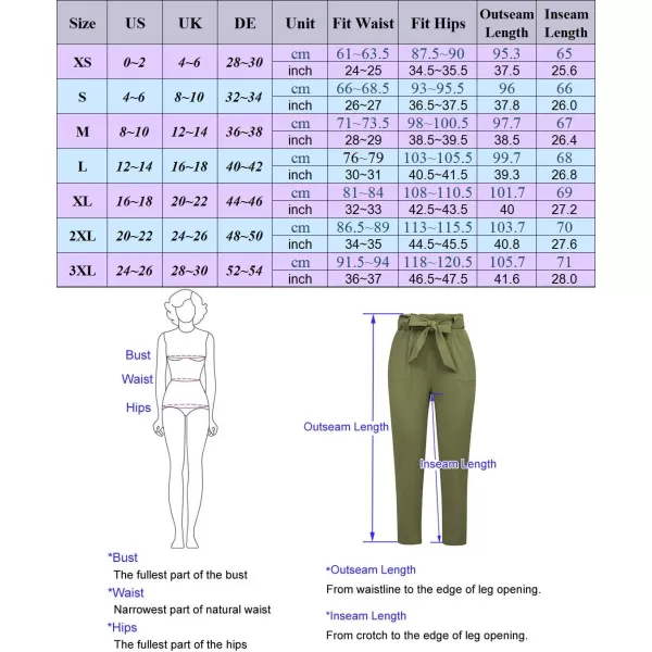 GRACE KARIN Womens Paper Bag Waist Pants Slim Fit Casual Office Pencil PantsBlue Haze