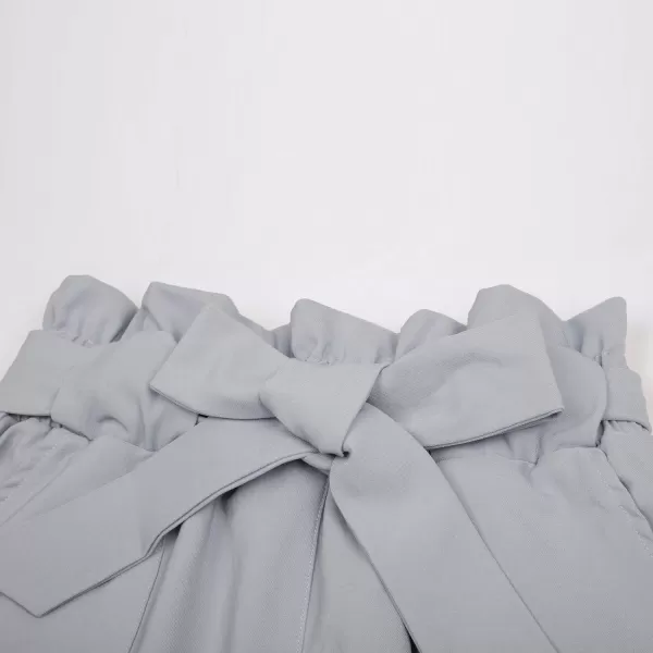 GRACE KARIN Womens Paper Bag Waist Pants Slim Fit Casual Office Pencil PantsLight Gray
