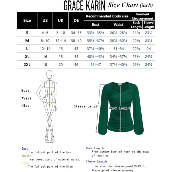 GRACE KARIN Womens Ruched Blouse Elegant Wrap Tops V Neck Long Sleeve Slim Fit TopPurple