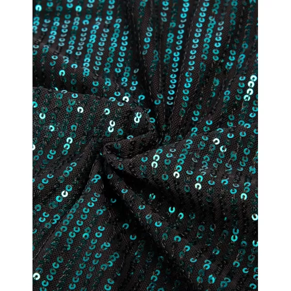 GRACE KARIN Womens Sequin Dress Sparkly Glitter One Shoulder Party Club Dress Wrap Hem Ruched Cocktail DressesDark Green