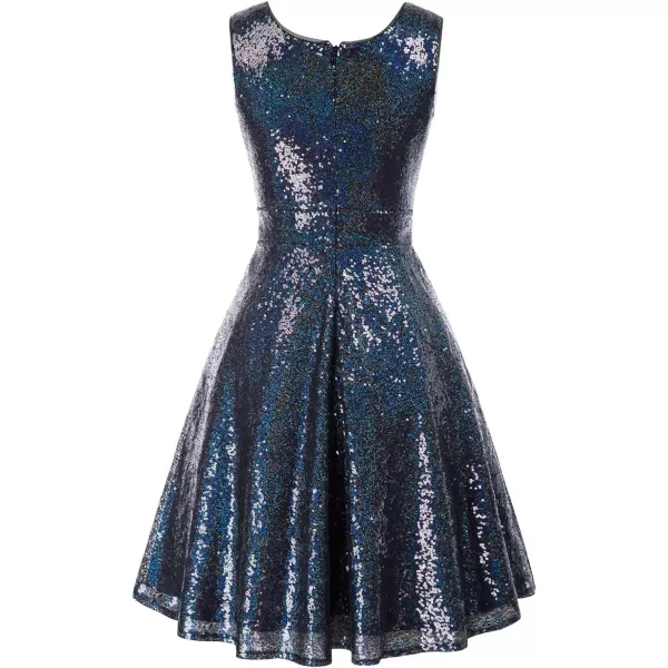 GRACE KARIN Womens Sequin Glitter VNeck Party Dress Winter Velvet ALine Dress Lace Evening DressBluegreensequin