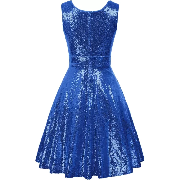 GRACE KARIN Womens Sequin Glitter VNeck Party Dress Winter Velvet ALine Dress Lace Evening DressBluesequin