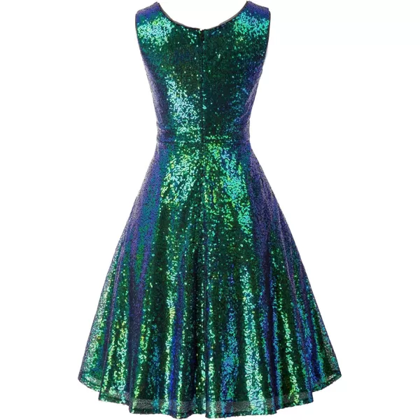 GRACE KARIN Womens Sequin Glitter VNeck Party Dress Winter Velvet ALine Dress Lace Evening DressDark Greensequin