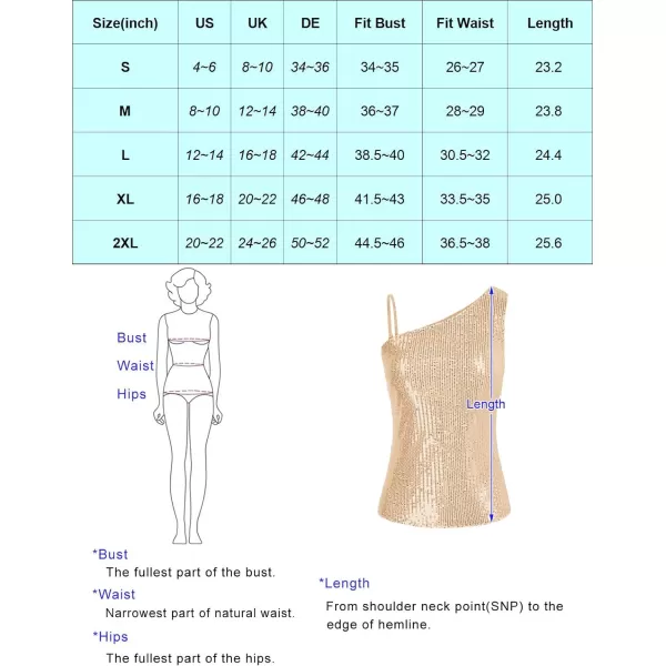 GRACE KARIN Womens Sequin Tank Tops One Shoulder Sleeveless Party Camisole VestSilver Gray