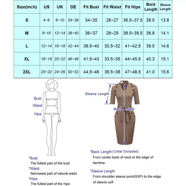 GRACE KARIN Womens Short Sleeve Bodycon Dress Belted Business Cocktail Funeral Pencil Dress with ProcketBondi Blue