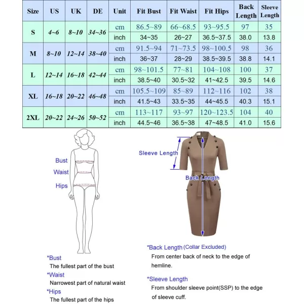 GRACE KARIN Womens Short Sleeve Bodycon Dress Belted Business Cocktail Funeral Pencil Dress with ProcketGrey Blue