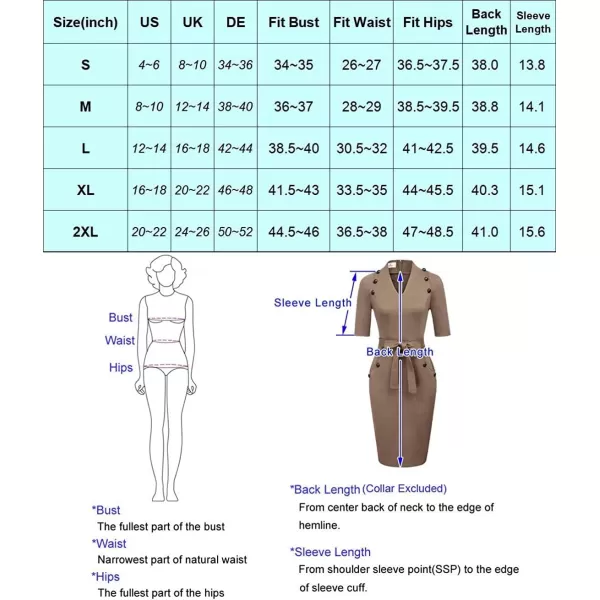 GRACE KARIN Womens Short Sleeve Bodycon Dress Belted Business Cocktail Funeral Pencil Dress with ProcketIvory