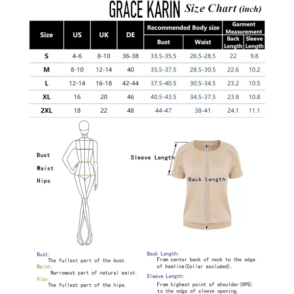 GRACE KARIN Womens Short Sleeve Crochet Knit Cardigan 2024 Summer Cardigan Lightweight Bolero Shrugs Sweaters TopsIvory