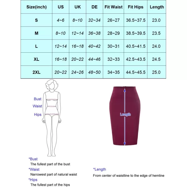 GRACE KARIN Womens Skirts Dressy Casual Slim Fit Business Office Pencil Skirts Wear to WorkBlack