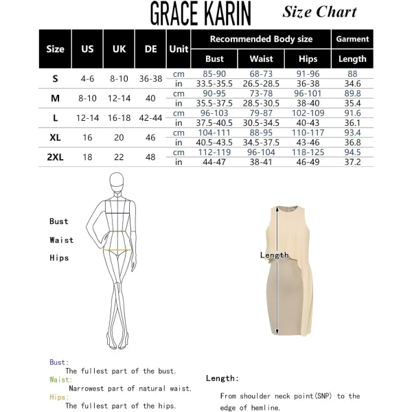 GRACE KARIN Womens Sleeveless Round Neck Chiffon Tunic Decoration Bodycon DressApricot