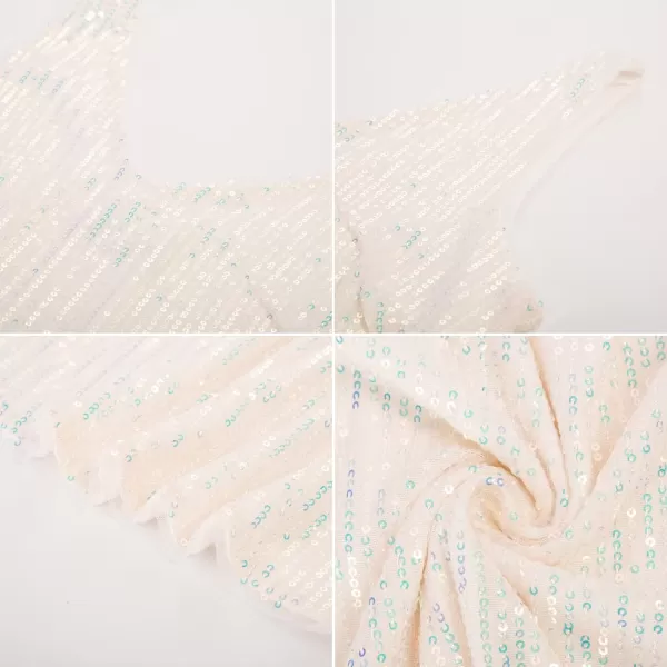 GRACE KARIN Womens Sleeveless Sparkle Sequin Tops VNeck Cami Sexy Club Tank TopIvory