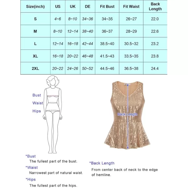 GRACE KARIN Womens Sleeveless Sparkle Sequin Tops VNeck Cami Sexy Club Tank TopWavesilver