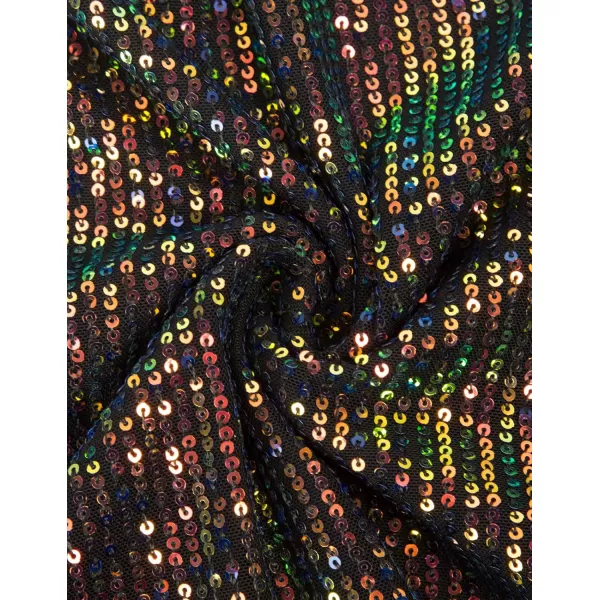 GRACE KARIN Womens Sleeveless Sparkle Shimmer Camisole Vest Double Strap Sequin Tank TopsBlack Colorful