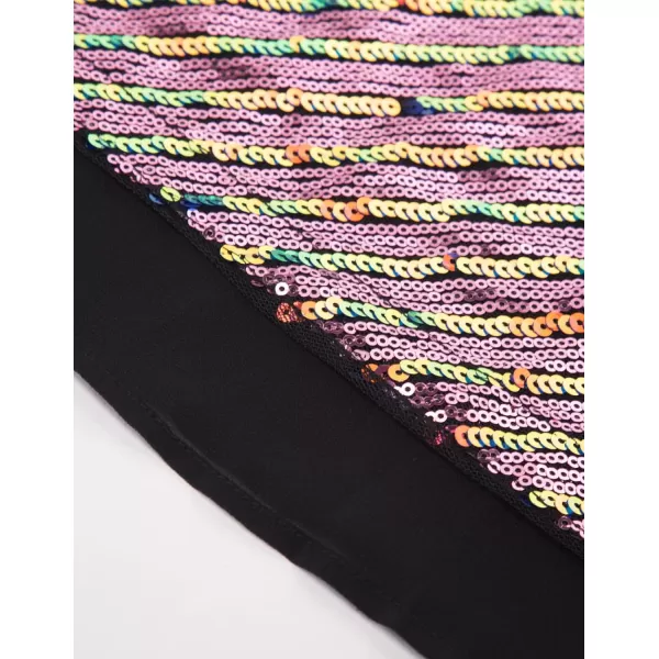 GRACE KARIN Womens Sleeveless Sparkle Shimmer Camisole Vest Double Strap Sequin Tank TopsGold Red