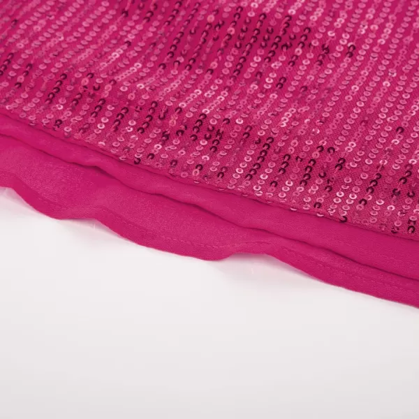 GRACE KARIN Womens Sleeveless Sparkle Shimmer Camisole Vest Double Strap Sequin Tank TopsRose Red