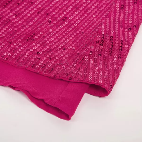 GRACE KARIN Womens Sleeveless Sparkle Shimmer Camisole Vest Double Strap Sequin Tank TopsRose Red