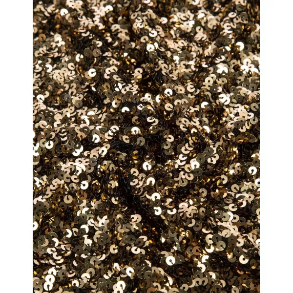 GRACE KARIN Womens Sleeveless Sparkle Shimmer Camisole Vest Sequin Tank TopsBlack Gold