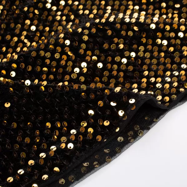 GRACE KARIN Womens Sleeveless Sparkle Shimmer Camisole Vest Sequin Tank TopsBlackgold