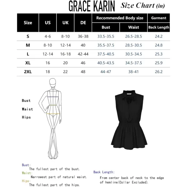 GRACE KARIN Womens Sleeveless Tops Summer Casual Tank Tops V Neck Fashion Ruffled Collar Blouse ShirtsBlack