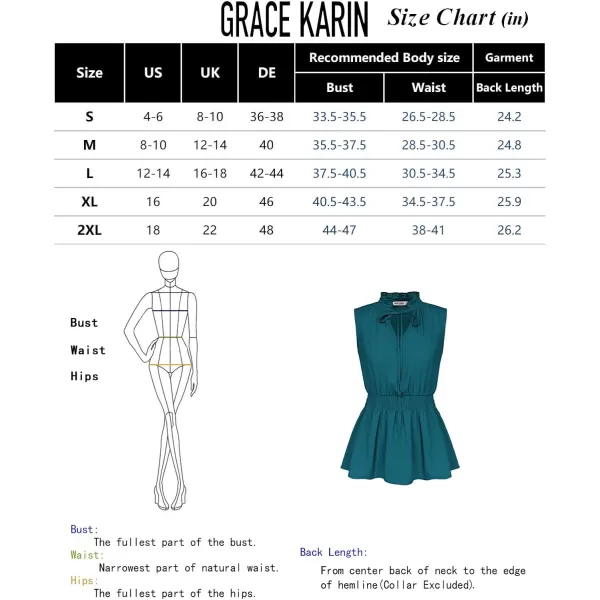 GRACE KARIN Womens Sleeveless Tops Summer Casual Tank Tops V Neck Fashion Ruffled Collar Blouse ShirtsBlue Green