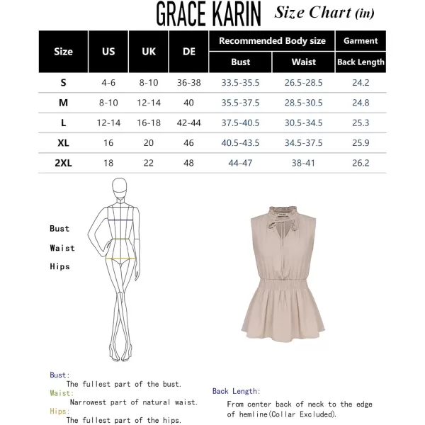 GRACE KARIN Womens Sleeveless Tops Summer Casual Tank Tops V Neck Fashion Ruffled Collar Blouse ShirtsLight Khaki