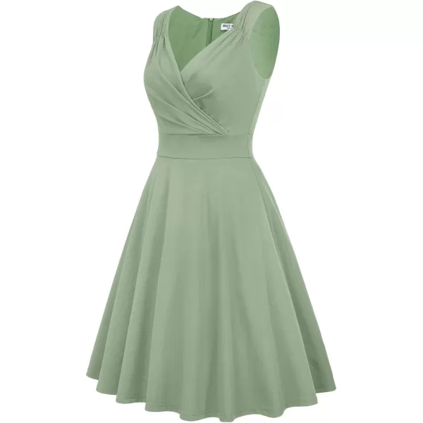 GRACE KARIN Womens Sleeveless Wrap VNeck Aline Bridesmaid Cocktail Party DressLight Green