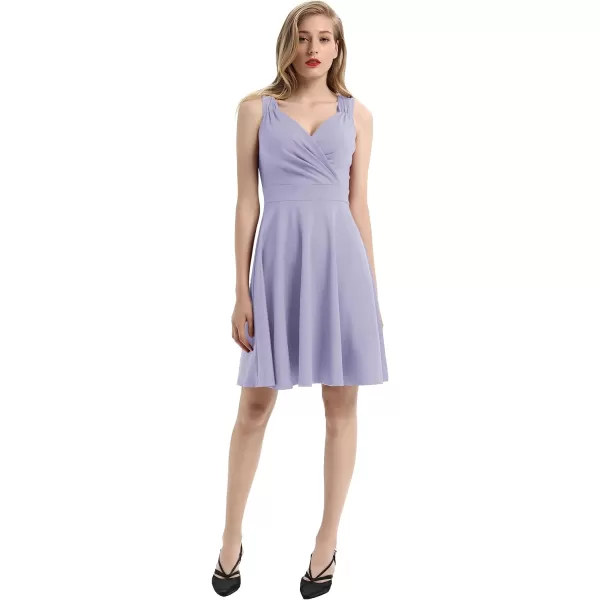 GRACE KARIN Womens Sleeveless Wrap VNeck Aline Bridesmaid Cocktail Party DressLilac