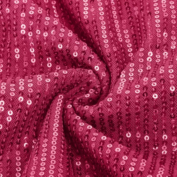 GRACE KARIN Womens Sparkle Sequin Top Shimmer Glitter Blouse Twist Front V Neck Cap Sleeve Club Party ShirtHot Pink