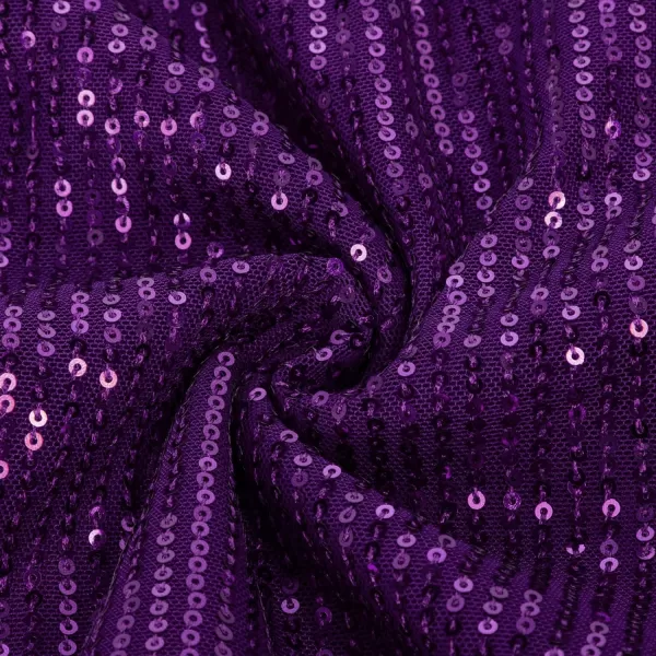 GRACE KARIN Womens Sparkle Sequin Top Shimmer Glitter Blouse Twist Front V Neck Cap Sleeve Club Party ShirtPurple
