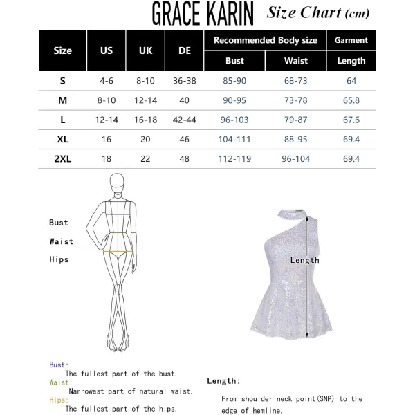 GRACE KARIN Womens Sparkly Sequin Tops Sleeveless Slim Fit Glitter Cocktail Blouse Sparkle One Shoulder Club Party ShirtsBlue